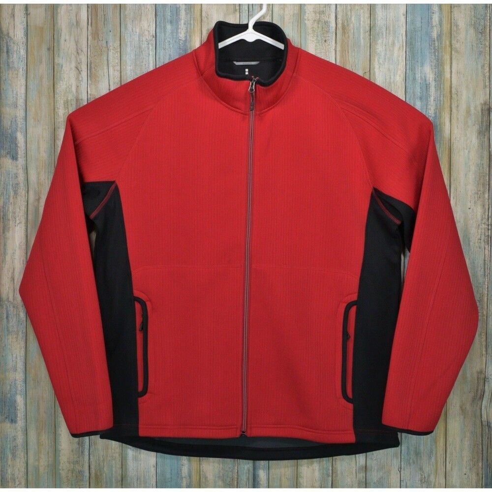 Elevate Sport Men's Size XL Red Black Fleece Lined Jacket Ferno Bonded Knit Coat